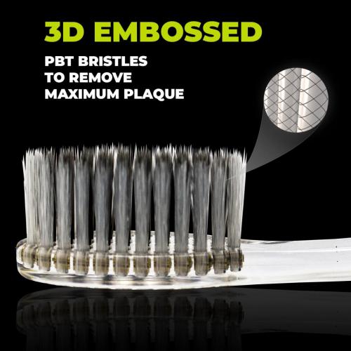 Solodent toothbrush antimicrobial silver & charcoal infused extra soft bristles.Best for sensitive teeth, gums, braces