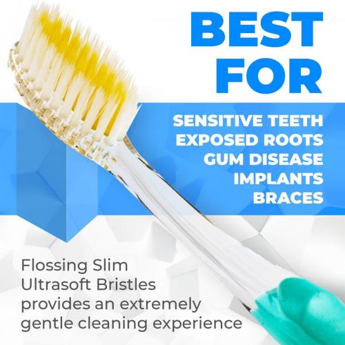 Solodent toothbrush antimicrobial silver & gold infused extra soft bristles.Best for sensitive teeth, gums, braces, implants