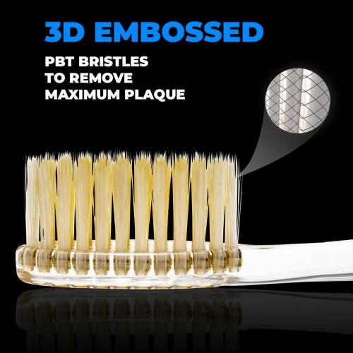 Solodent toothbrush antimicrobial silver & gold infused extra soft bristles.Best for sensitive teeth, gums, braces, implants